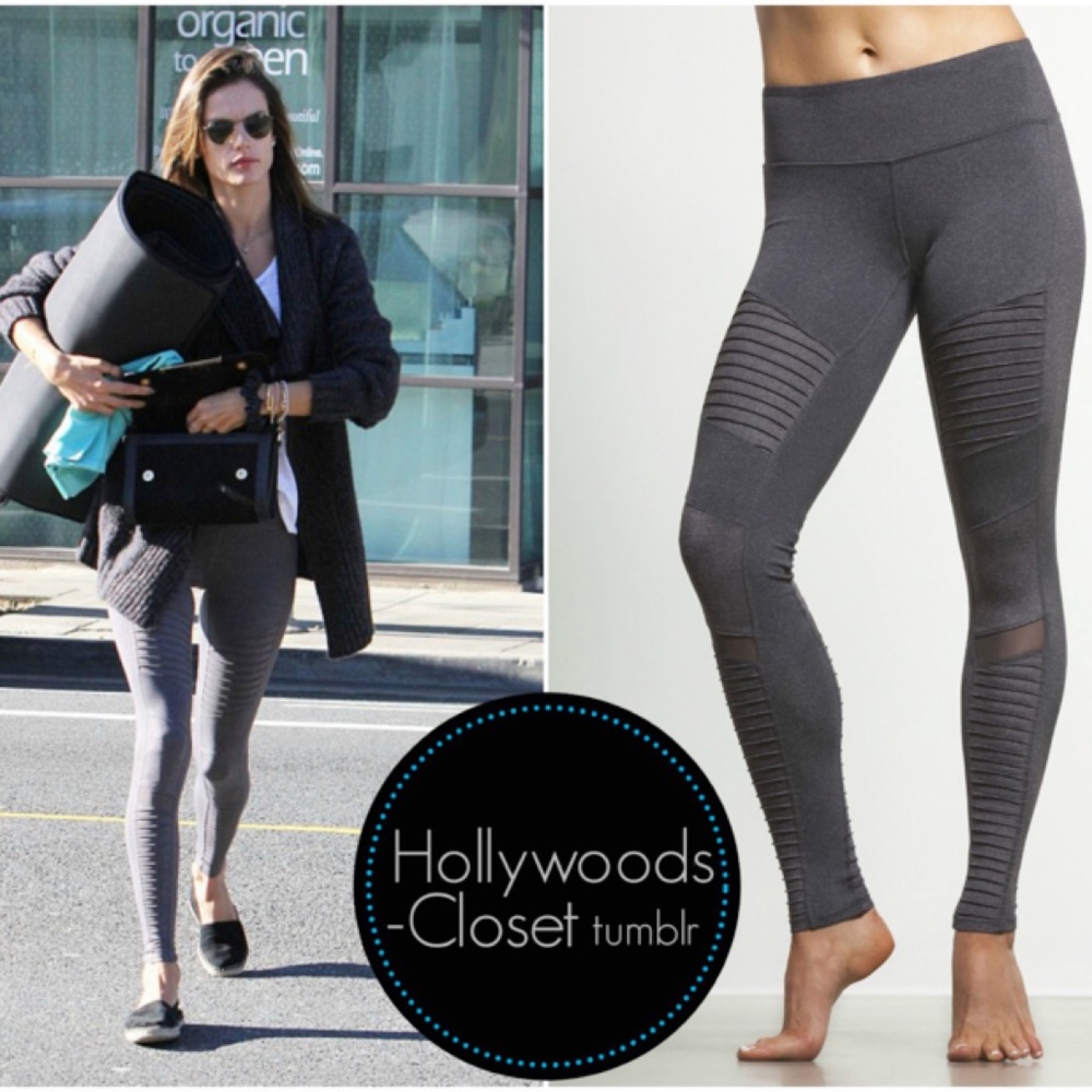 ALO Yoga Dark Heather Gray Grey Moto Legging XS